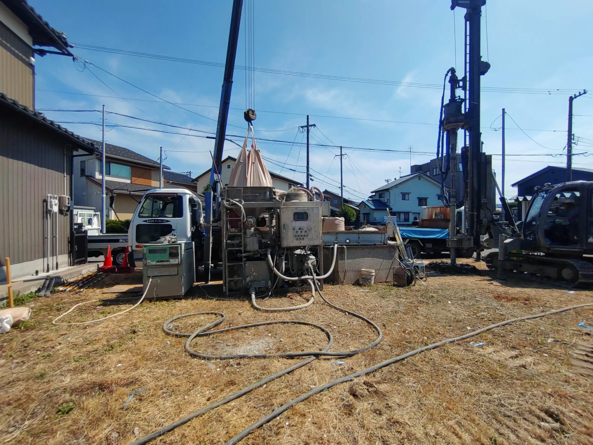 地盤改良施工状況