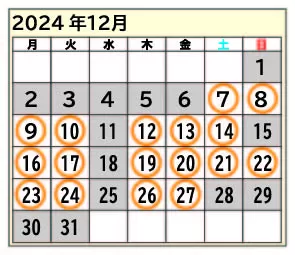 2024年12月日程