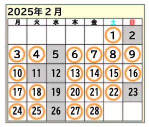 2025年2月日程