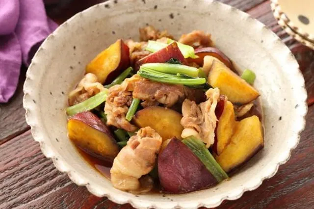 さつまいもと豚バラのだしバター