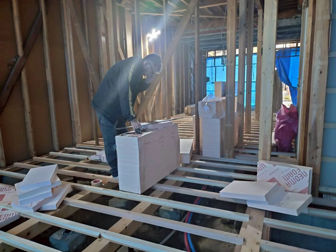 断熱材施工状況